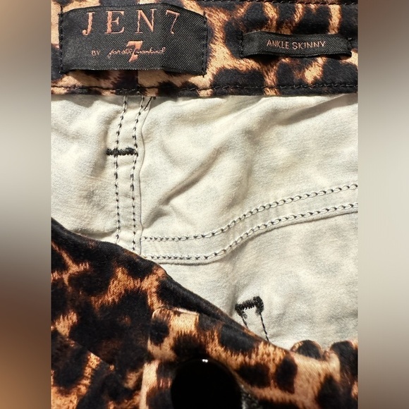 Jen 7 Ankle Skinny Golden Leopard Jeans 22W - Picture 8 of 10